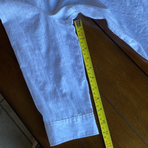 KAREN SCOTT PETITES 100% Semi-Sheer Cotton 3/4 Sleeve Button Down Shirt Large(P) - Picture 9 of 10